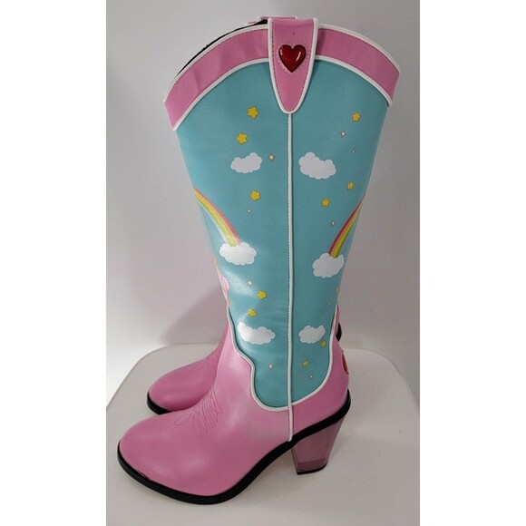 Dolls Kill x Care Bears Rainbow Roundup Cowboy Boots - Picture 4 of 8